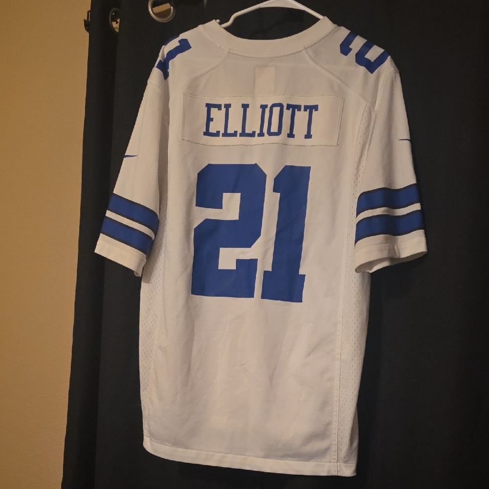 NFL / Nike Ezekiel Elliott White and Blue Dallas Cowboys Jersey